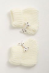 Baby Knitted Hat, Mittens & Booties - 3 - Piece cotton Set - TryAladdin