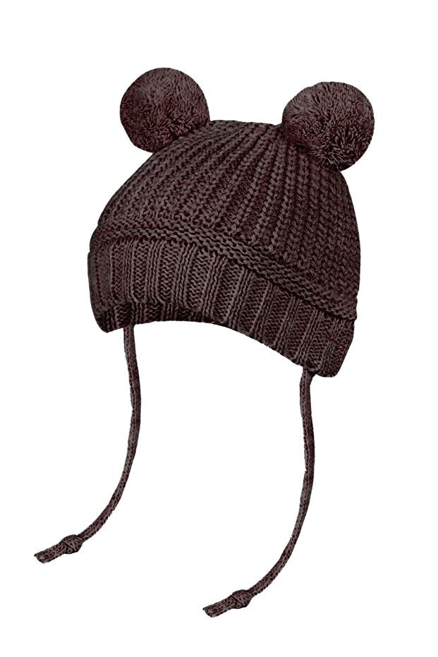 Baby Knitted Pom - Pom Beanie with Tie - Straps - TryAladdin