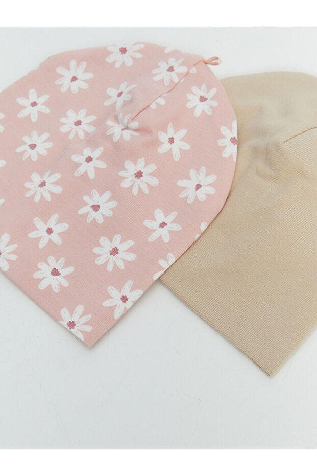 Baby Printed & Solid Beanie Set - 2 Pack - TryAladdin