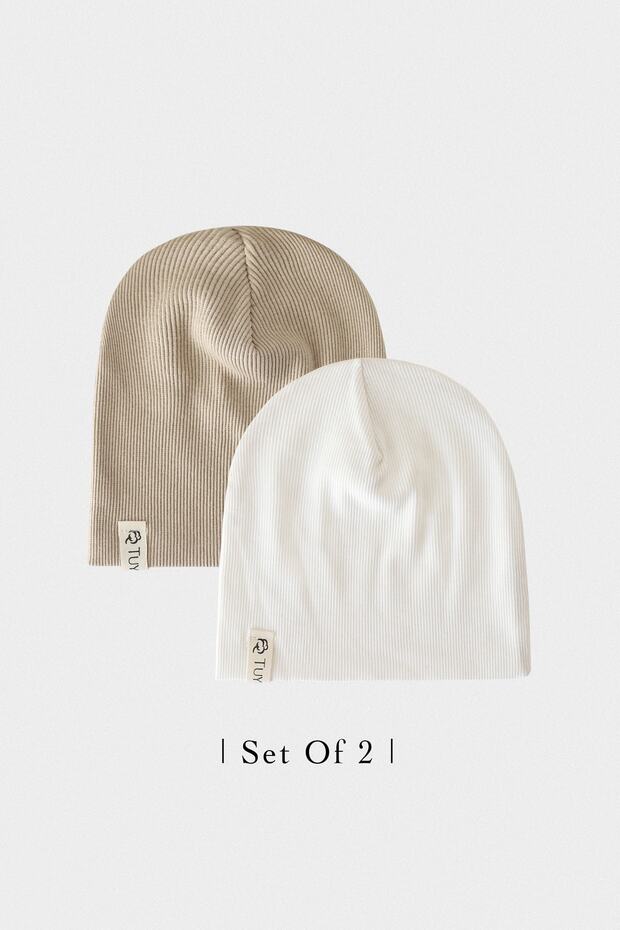 Baby Ribbed Beanie Set 2 - Pack - TryAladdin