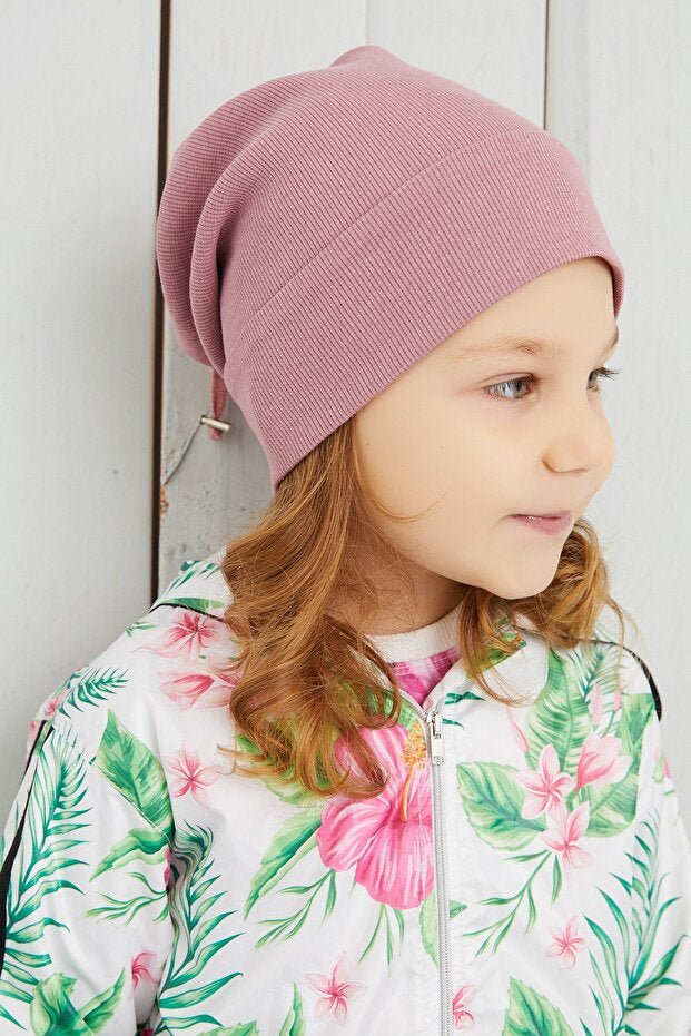 Baby & Toddler Light Pink Ribbed Beanie - 100% cotton - TryAladdin