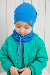 Baby/child Blue cotton Beanie & Neck Warmer 2 - Piece Set - TryAladdin