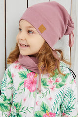 Baby/child Dark Pink 100% cotton Beanie & Neck Warmer Set - TryAladdin