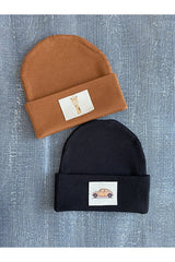 Baby/Kids Soft Ribbed Beanie - Black & Tan Options - TryAladdin