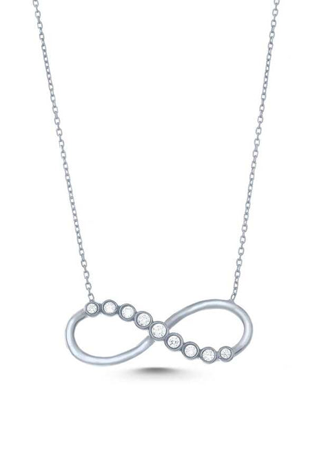 925 Sterling Silver Zircon Infinity Necklace - Timeless Elegance
