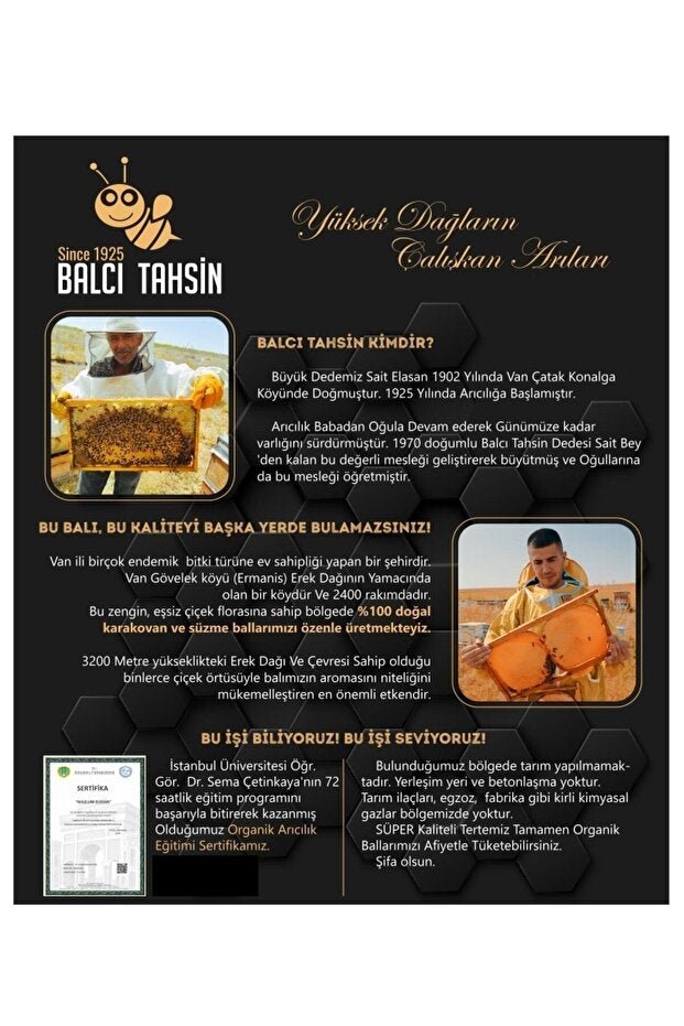 Balci Tahsin Premium Artisanal Karakovan Black Hive Honey - 1 Kg - TryAladdin
