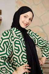 Bamboo Black Crinkled Shawl - Easy Care & Stylish - TryAladdin