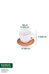 Bambum Elegant White Porcelain Coffee Cup Set - 6 Person - TryAladdin