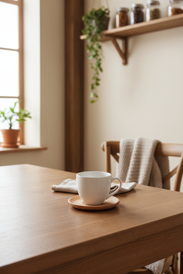 Bambum Elegant White Porcelain Coffee Cup Set - 6 Person - TryAladdin