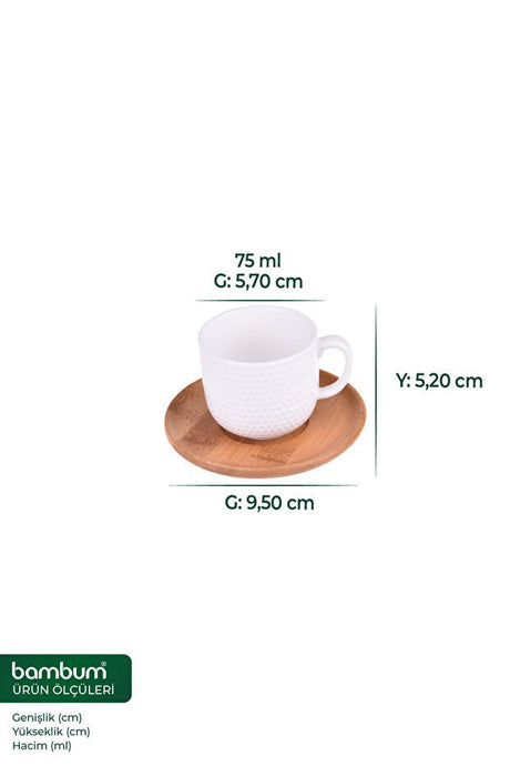 Bambum Marla Professional Turkish Coffee Serving Set - 6 Person - TryAladdin