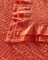 Double Cotton Bedspread Cover - Soft & Breathable - Orange