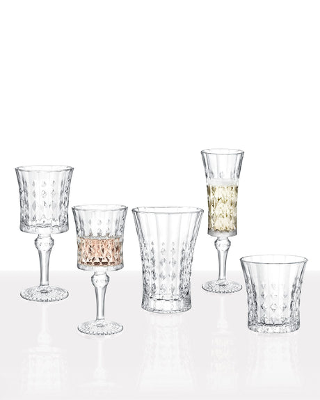 Clear Soda Glass 30-Piece Drinkware Set - Elegant Stephanie Design