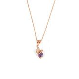 Sterling Silver Frosted Amethyst Butterfly Necklace