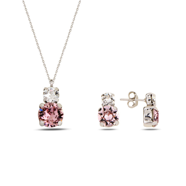 Sterling Silver Swarovski Crystal Jewelry Set - Effortless Elegance