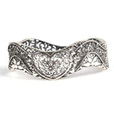 Pulsera ovalada de corazón de plata esterlina 925 premium