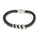 Premium Handcrafted 925 Sterling Silver Leather Snake Bracelet