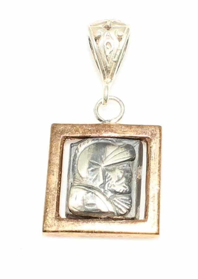 925 Sterling Silver & Bronze Pendant - Roman Inspired Authentic Style