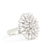 925 Sterling Silver Oval Baguette Zircon Ring - Contemporary Elegance