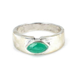 Premium Sterling Silver Marquise Green Gemstone Ring
