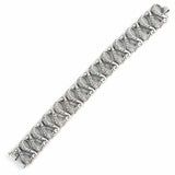 925 Sterling Silver Swan Openwork Bracelet - Intricate Design