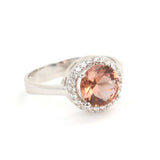 925 Sterling Silver Round Zultanite Ring with Zircon Accents