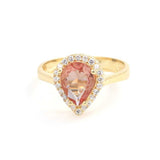 925 Sterling Silver Zultanite Teardrop Halo Ring - Color Change Gemstone