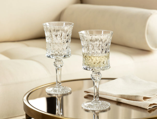 Soda Glass 4-Piece Short Stem Goblet Set - Stephanie Design