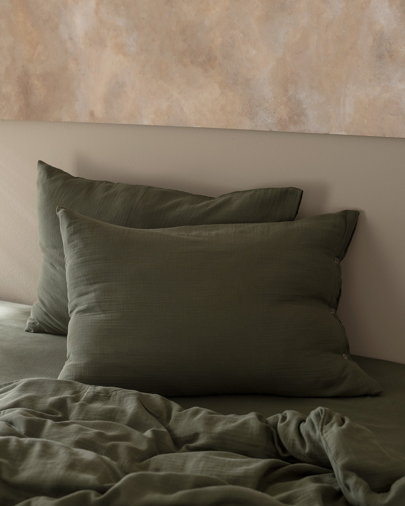 Double 100% Cotton Muslin Duvet Cover Set with Fitted Sheet