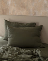 Double 100% Cotton Muslin Duvet Cover Set with Fitted Sheet