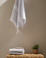 100% Cotton Face Towel - Soft, Absorbent & Quick Dry - White/Gray