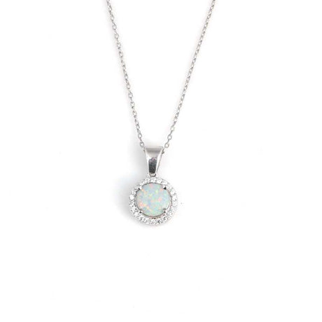 Premium 925 Sterling Silver White Opal Antourage Necklace