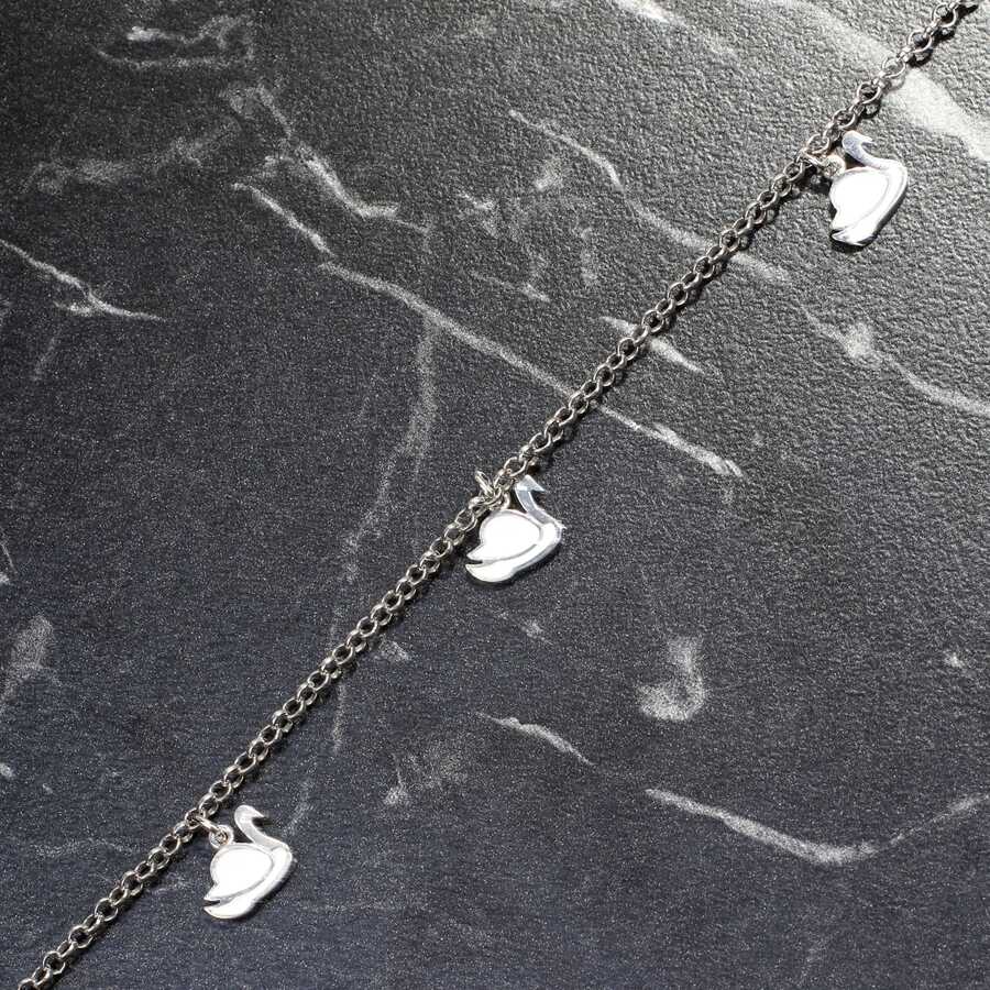 Professional Grade Sterling Silver Swan Anklet Set