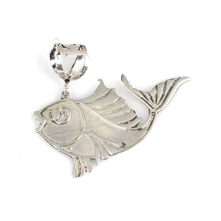925 Sterling Silver Fish Shaped Pendant - Ocean Inspired Charm