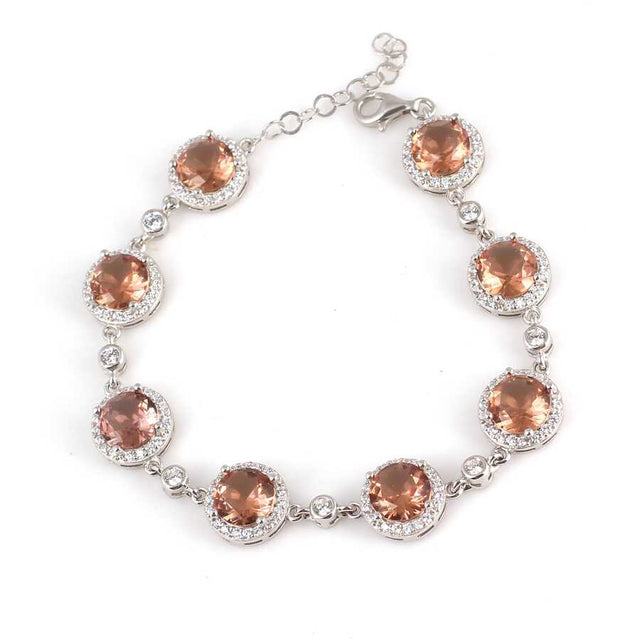 Premium Sterling Silver Zultanite Halo Bracelet