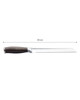 Serrated Bread Knife - Stainless Steel Blade with Brown Handle