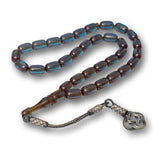 Tesbih - Chameleon Pressed Amber Handcrafted Prayer Beads with Kazaz Tassel