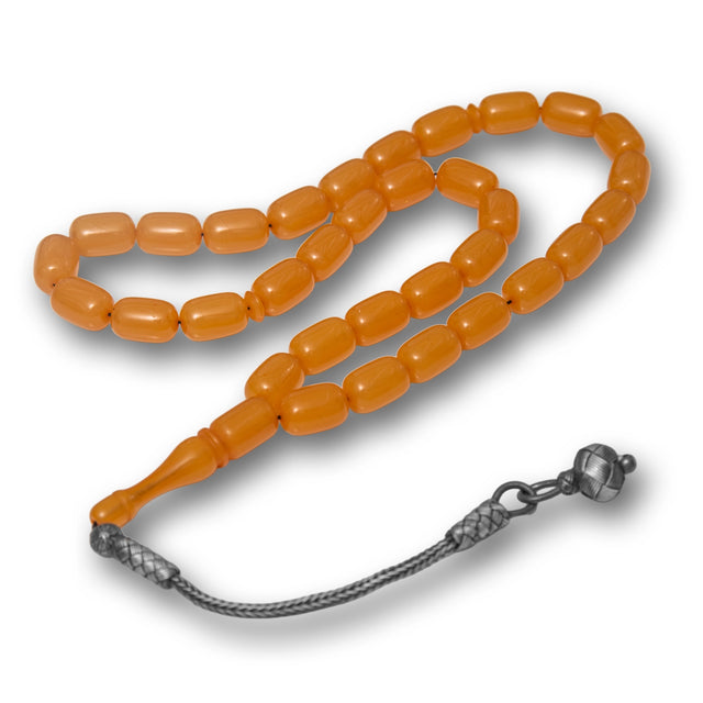 Prayer Beads - Sikma Kehribar Capsule Cut & Silver Kazaz Tassel