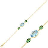 Oval Cut Crystal Bracelet - Dazzling Elongated Link Design