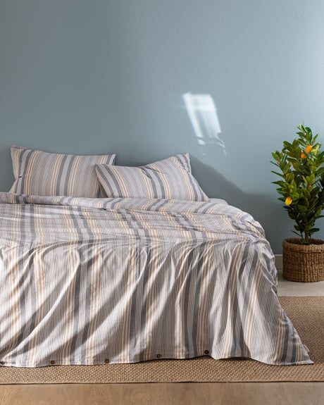 Patrice Cotton Blend Double Duvet Cover Set - Yarn-Dyed