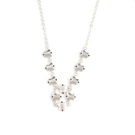 925 Sterling Silver Butterfly Necklace - Black Zircon Stones