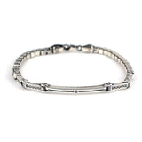 925 Sterling Silver Zircon Cube Chain Bracelet - Elegant Design