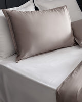 100% Cotton Sateen King Size Duvet Cover Set - Embroidered Design
