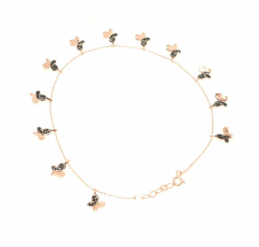 Professional 925 Sterling Silver Butterfly Anklet