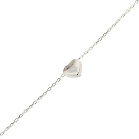 Sterling Silver Heart Charm Bracelet - Delicate & Adjustable Design