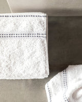 Premium 100% Cotton Hand Towel Set - 4 Pack - White & Gray