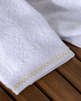 100 % Baumwoll-Handtuch-Set, 2-teilig – Saugfähige weiße und gelbe Handtücher