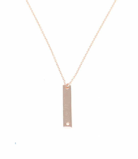 925 Sterling Silver Minimalist Bar Necklace - Sleek Plate Design