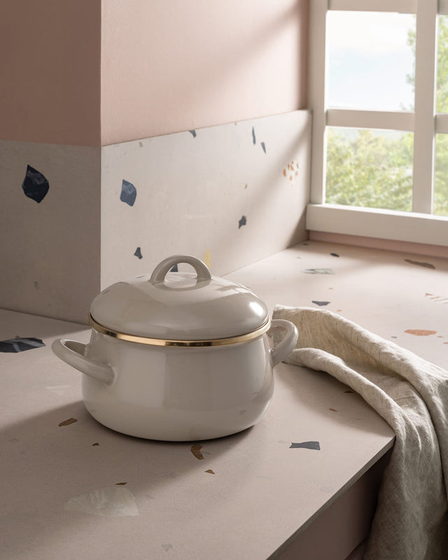 16 cm Beige Cooking Pot
