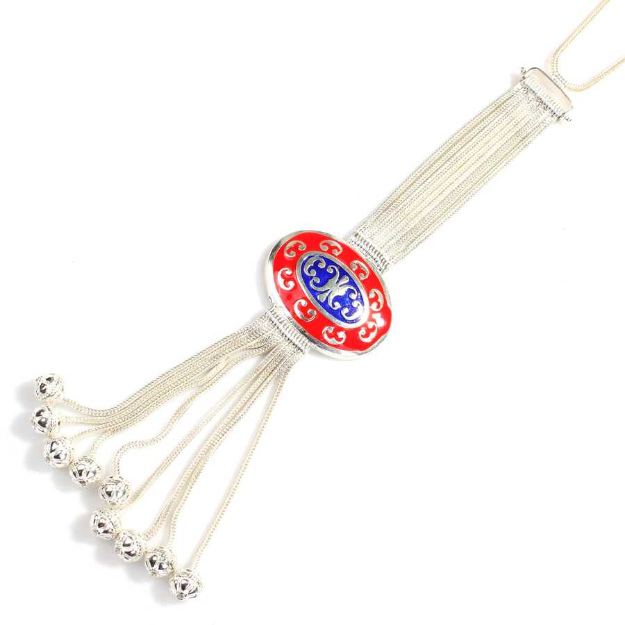 Premium 925 Sterling Silver Enamel Foxtail Necklace