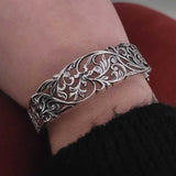 Sterling Silver Zircon Bracelet - Oval Filigree Design